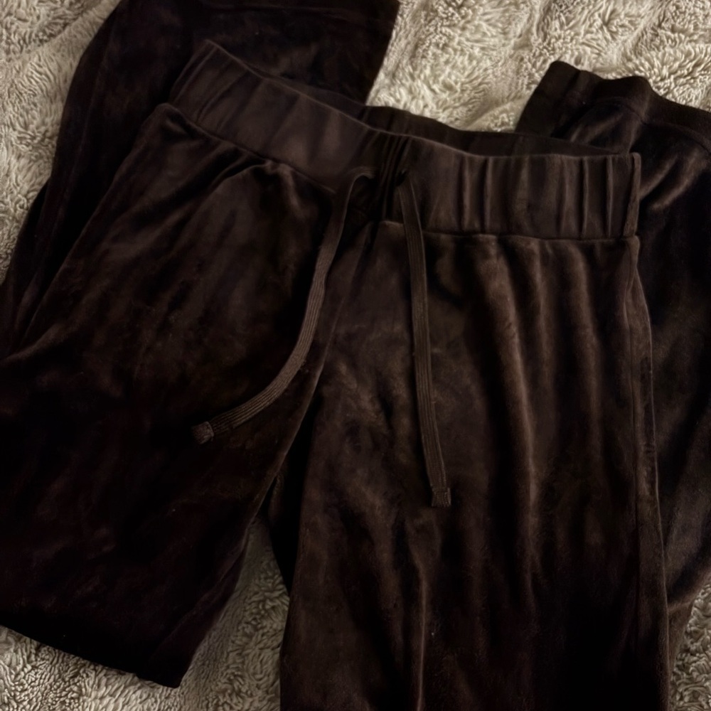 H&M Dark Brown Velvet Joggers